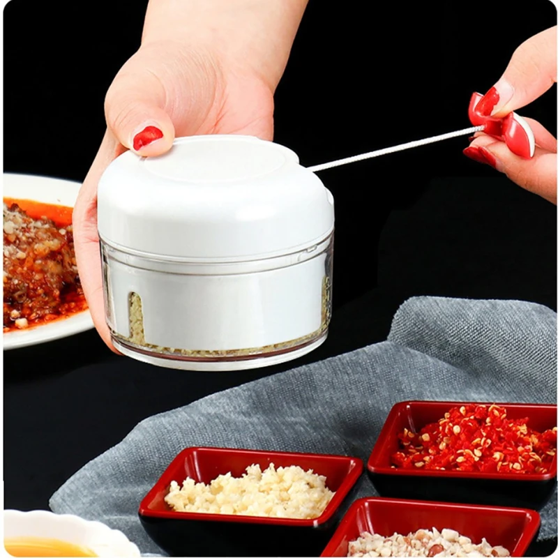 Pull String Food Chopper High Speed Vegetable Twist Shredder Manual Meat Grinder Garlic Cutter Kitchen Gadget | Дом и сад