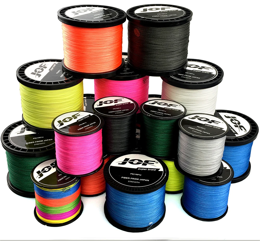 8 прядей 300 м 500 м 1000 м JOF PE 9 видов цветов плетеная леска для переплетения, сверхпрочная сверхмощная