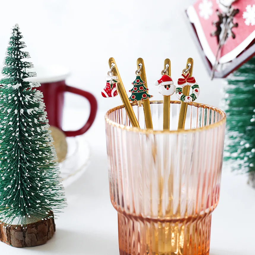 Мини кофейная ложка набор ложек из нержавеющей стали рождественские 1/612/24 шт.