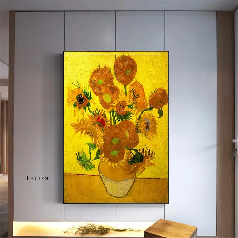 

World Famous Oil Painting Van Gogh Sunflower Poster Canvas Art Print Flower Wall Pictures Living Room Kitchen Bedroom Decor