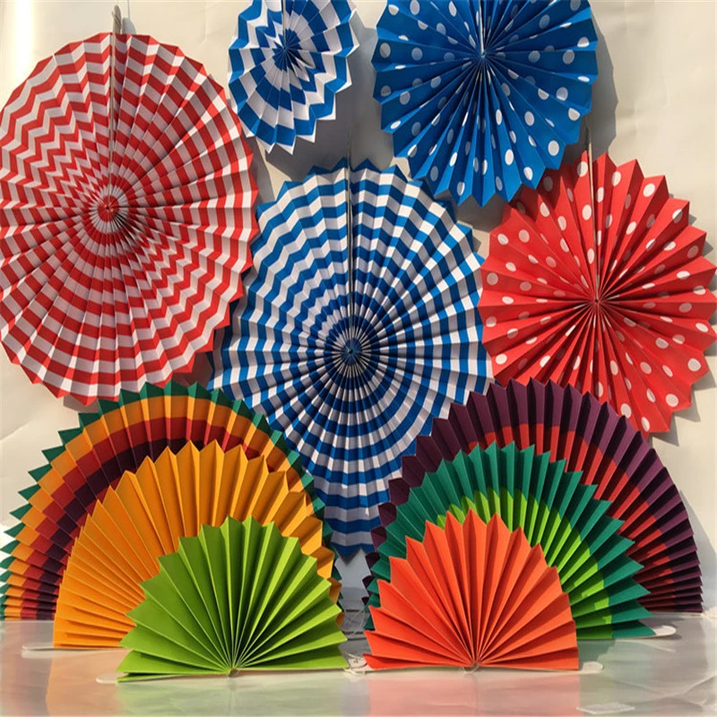 8 шт бумажные вееры набор для декора блестящие ручной работы ГИРЛЯНДА в виде