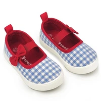 lzh toddler kids princess shoes bow elastic princess childrens shoes 2022 new students casual outdoor lattice canvas shoes