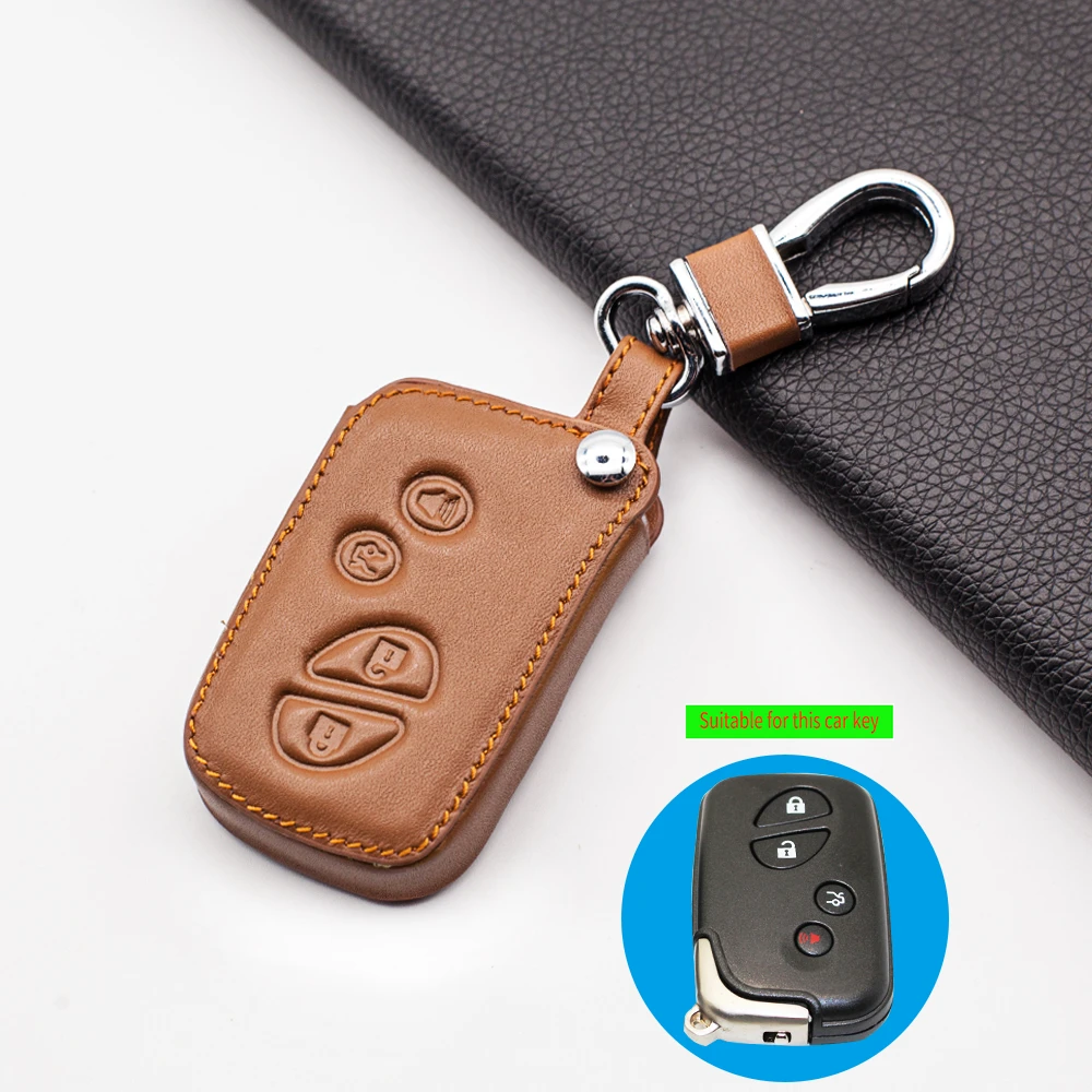 Чехол для ключей из натуральной кожи с 4 кнопками | Автомобили и мотоциклы