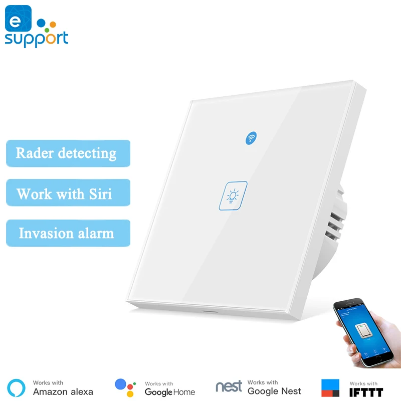 Настенный выключатель eWeLink с Wi-Fi радаром датчиком движения управлением через