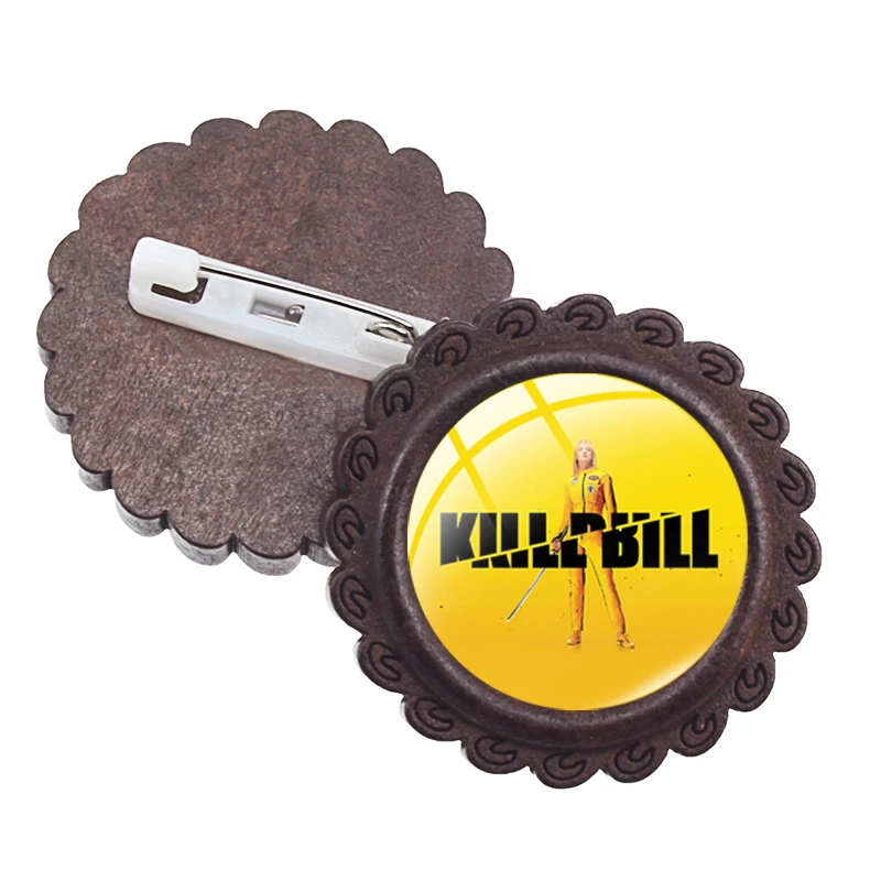 В стиле ретро из фильме Убить Билла дерево брошь на застежке крутые ума Турман