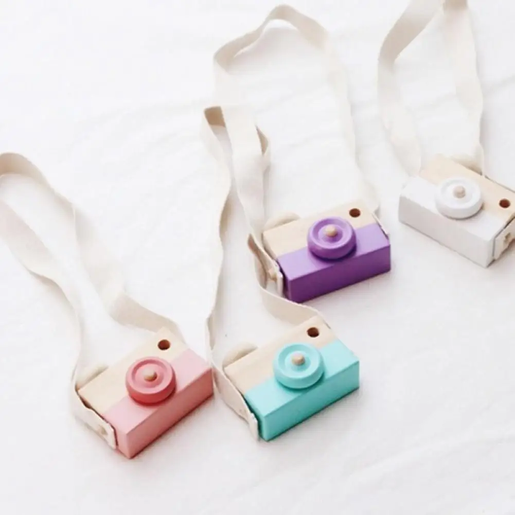 Wooden Camera Pendant Neck Hanging Kids Children Play Toy Room Decoration Exquisite Photographer plays props gift for kids