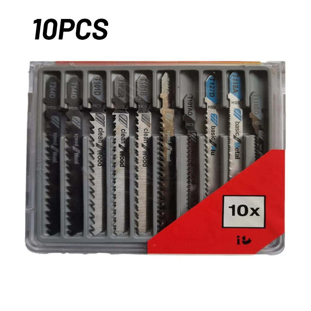 

10x Jigsaw Blades T-shank For Professional Set Jigsaw Blade Wood Metal PVC For Soft Wood, Glued Wood, Laminated Sheet Metal