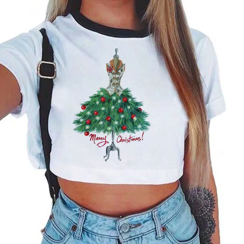 Женская футболка с коротким рукавом My Merry Christmas Повседневная Уличная одежда