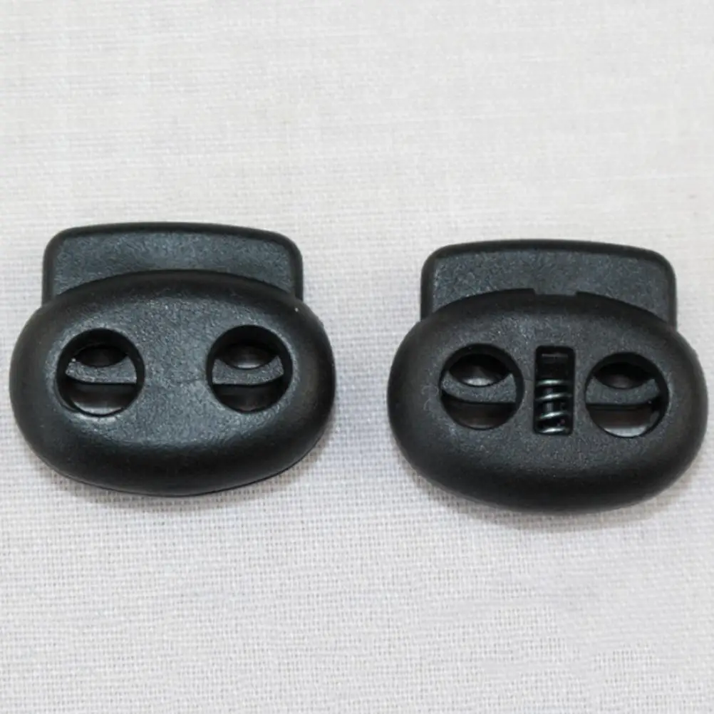 

ZLinKJ 10PCS Black Plastic Shoes Buckle Shoelace Decorations Rope Clamp Cord Locks Stopper Robe Hooks Bathroom Hardware