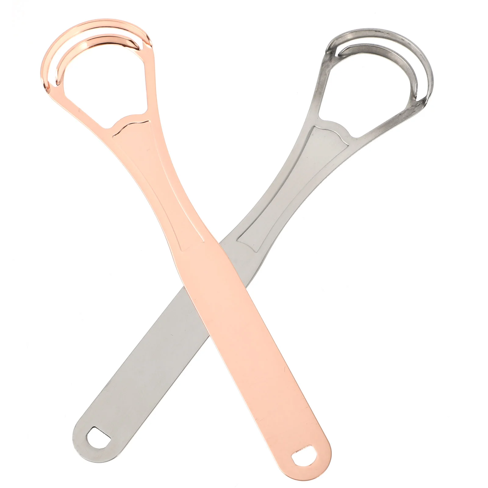 

2Pcs Stainless Steel Tongue Cleavers Durable Tongue Scrapers Tongue Supplies