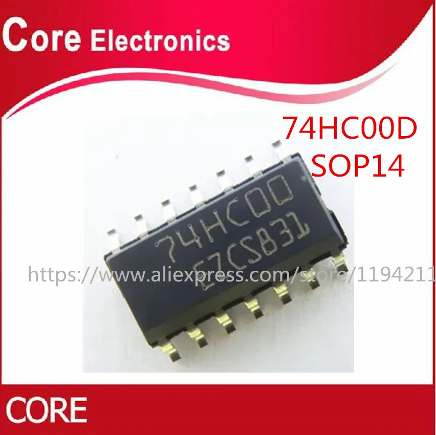 500 шт. 74HC00D SOP14 74HC00 SOP SN74HC00DR SN74HC00 SMD|Интегральные схемы| |