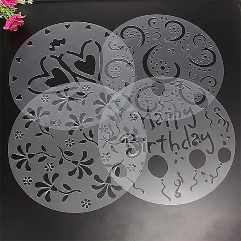 

4Pcs Round Fondant Sugar Craft Cake Decorating Birthday Flower Heart Molds