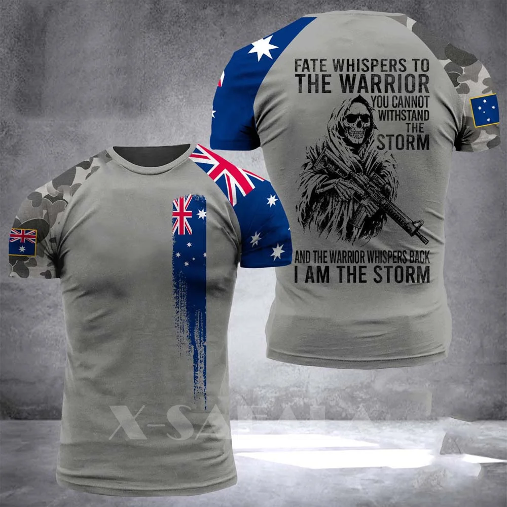 

AUSTRALIA-ARMY-CAMO-VETERAN Solidier 3D Printed High Quality Milk Fiber T-shirt Summer Round Neck Men Female Casual Top-7