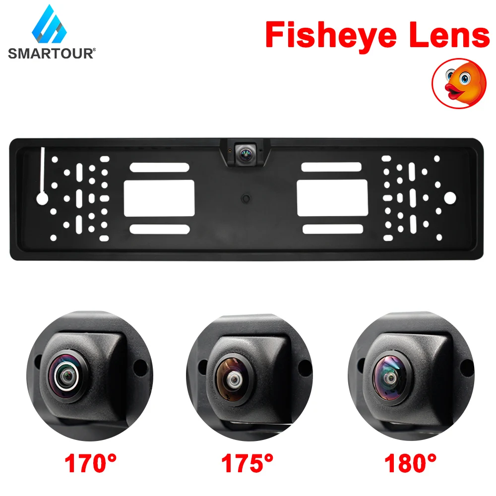 

170 Deg European Car Number License Plate Frame Rear View Camera Fisheye Night Vision Reverse Backup Parking Cam Auto Accessory