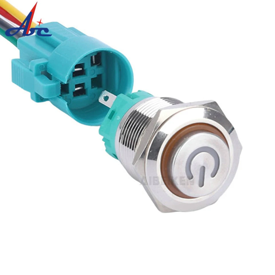 Водонепроницаемая Кнопка 19 мм латунный дверной Звонок переключатель пучок