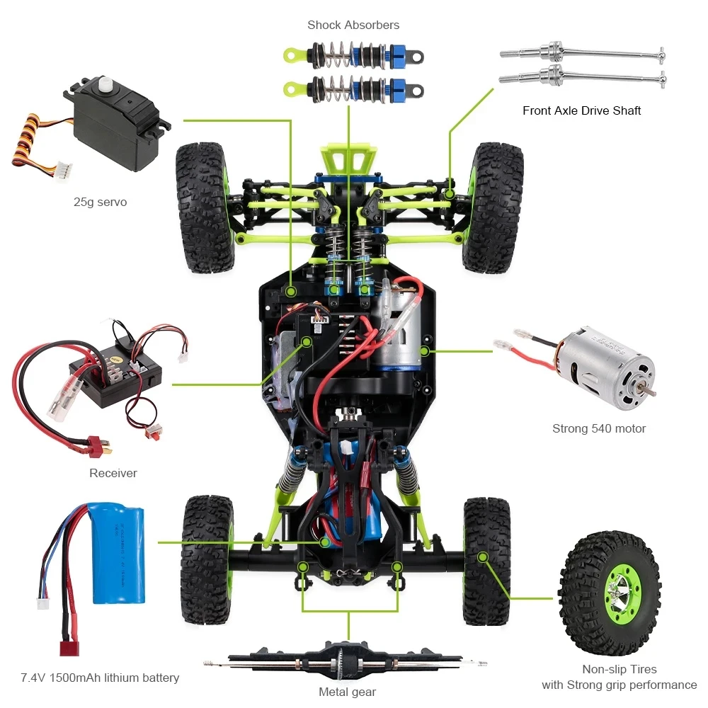 WLtoys 12428 RC автомобиль 4WD 1/12 2 4G 50 км/ч высокоскоростной монстр-автомобиль багги с