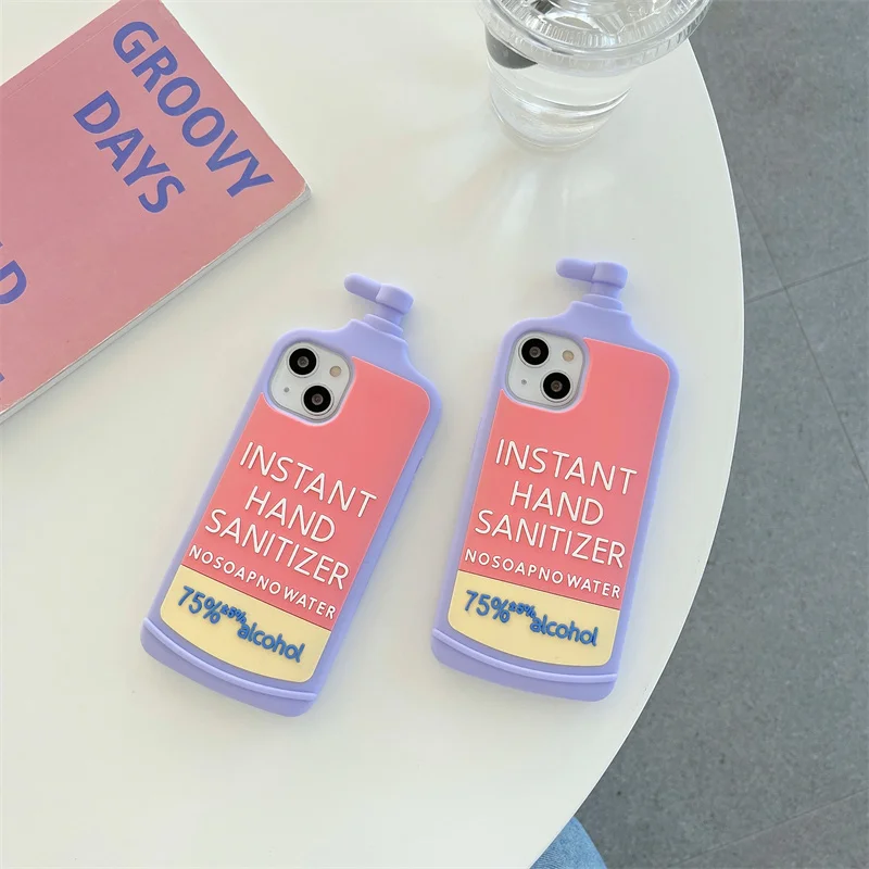 

Hot Luxury Cute Hand Sanitizer Phone Case For iphone 13 12 Pro 11 XS Max XR 7 8 Plus X Soft Silicone Matte Antislip Back Cover