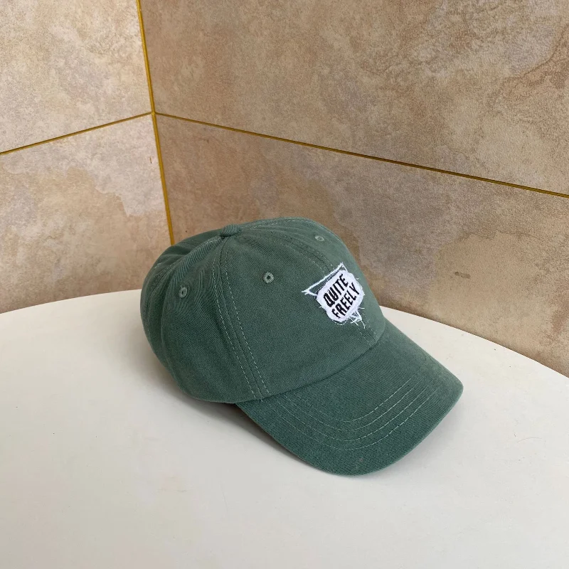 

2021 Fashion Letter Embroidery Sunscreen Hat Green Street Outdoor Men Sports Leisure Sunshade Hat Pure Color Baseball Cap