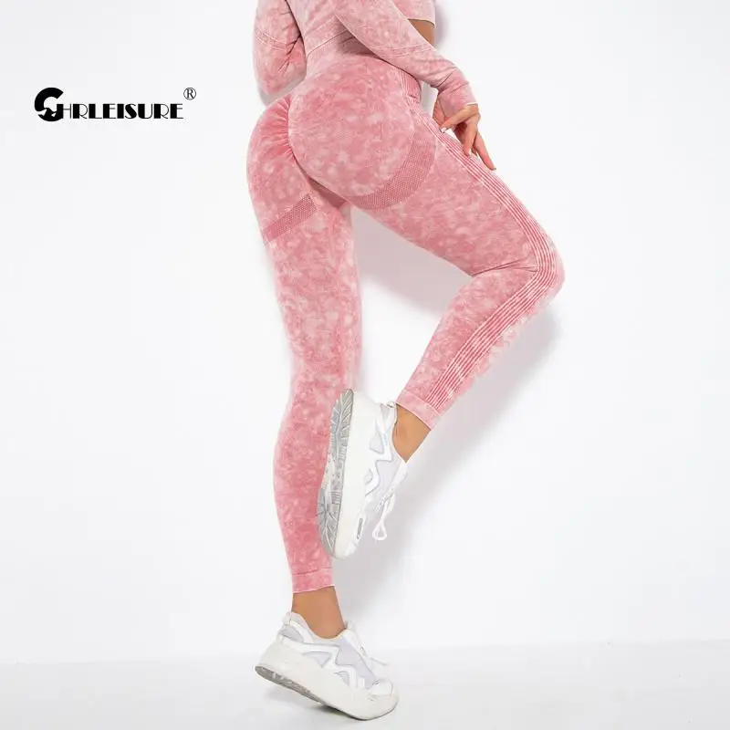 

CHRLEISURE Sport Leggings Yoga Pants Sexy Peach Hip High Waist Hip Lift Seamless Running Breathable Quick Dry Fitness Sportswear