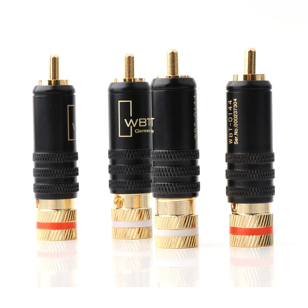 

12PCS hi-end RCA connector male audio-0144 signal line plug Hifi audio 0144 RCA plug copper RCA plug gold plated