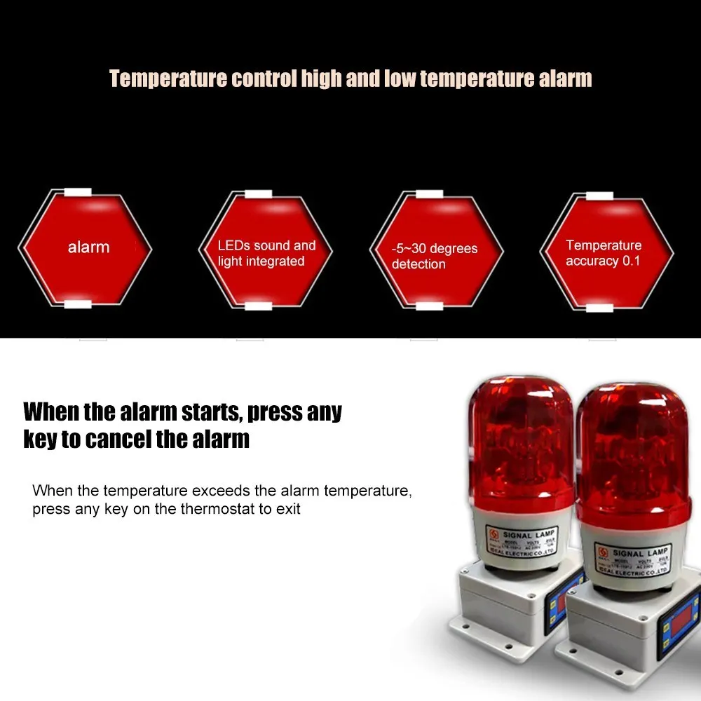 

Temperature Alarm Thermostat Machine Room Farm Oven Temperature Alarm