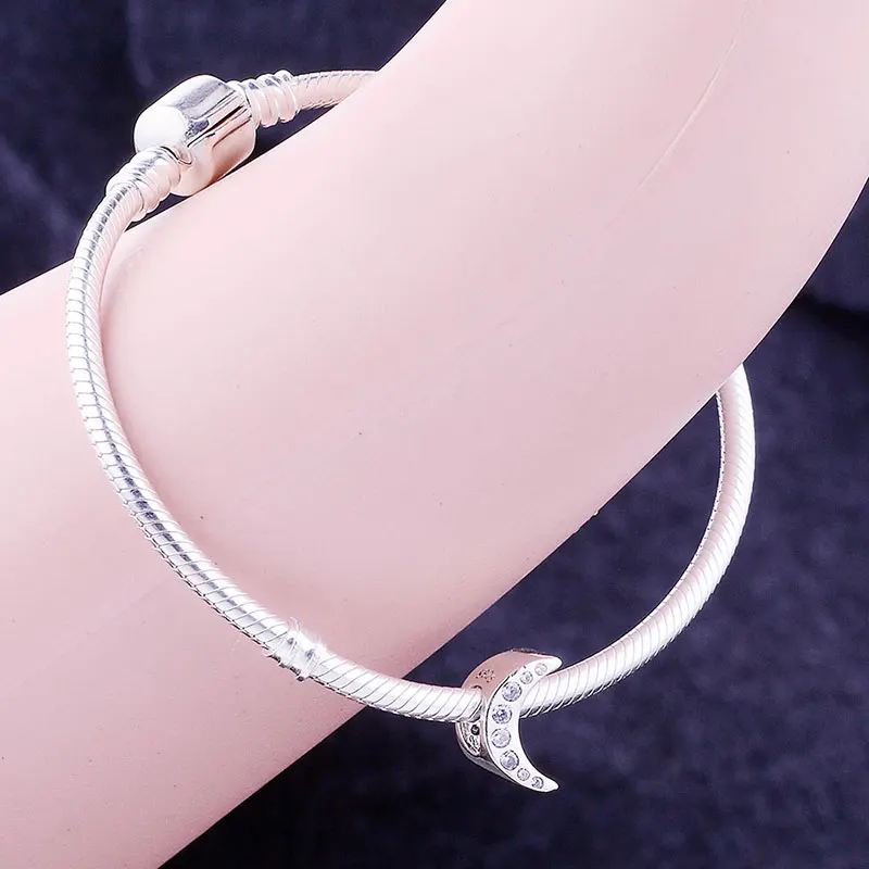 Ожерелье из стерлингового серебра 925 пробы с лунным цирконием и кристаллами