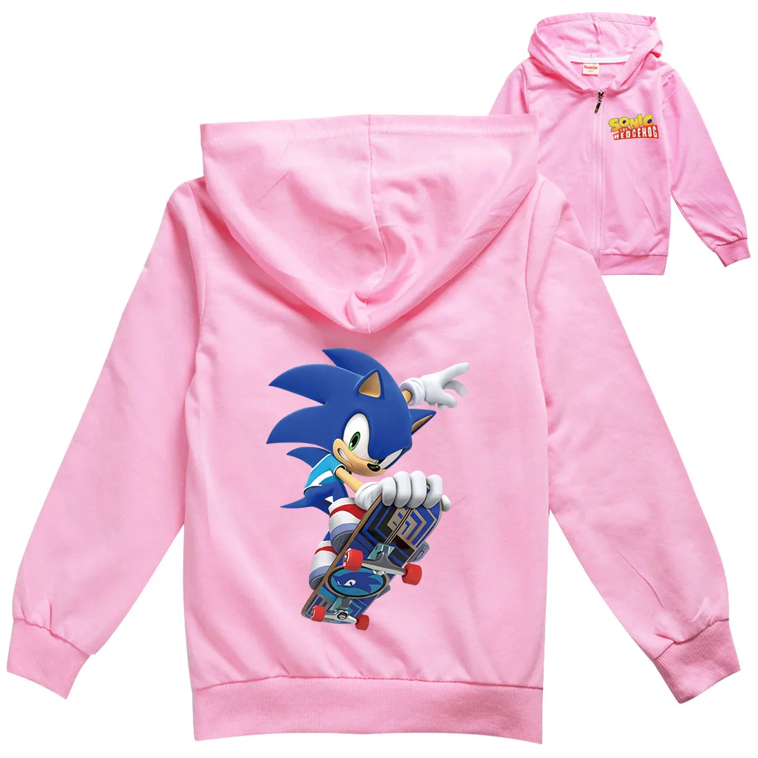 

2-16Y Cute Sonic The Hedgehog Clothes Zipper Pullover Sportswear Boys Hoodies Christmas Gift Kids Jackets for Girls Sweatshirts