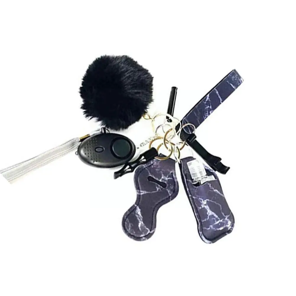 

Alarm Set Personal Security Alarm Multi-function Keychain Wolf Self-defense Guard Girl Set B7H5