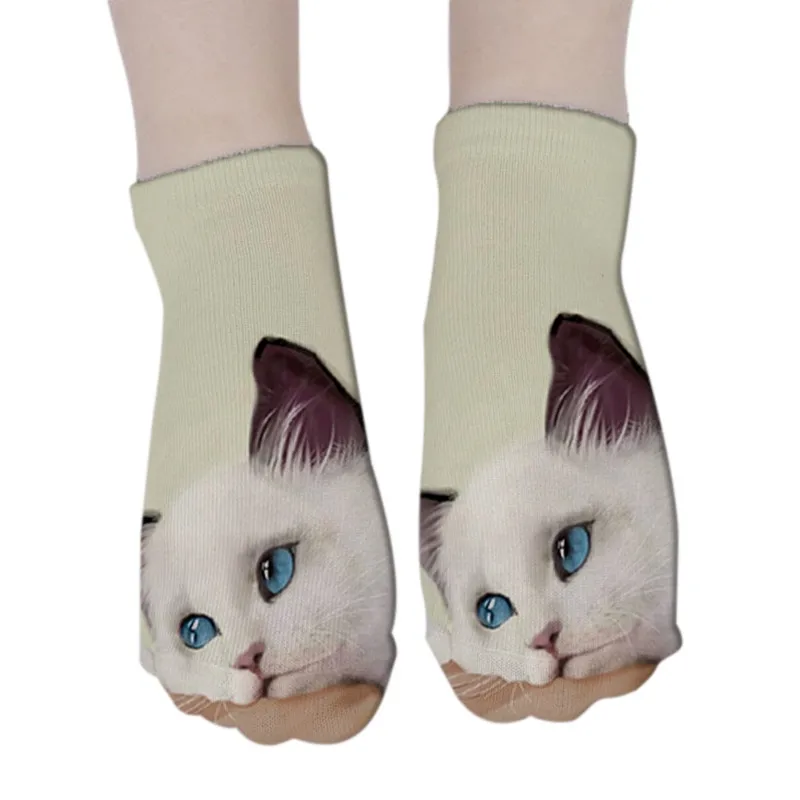 

women's funny animal Cute 3D Print Socks Women Ankle Socks Unisex Socks Hot women Fashion Sox cartoon cat for female