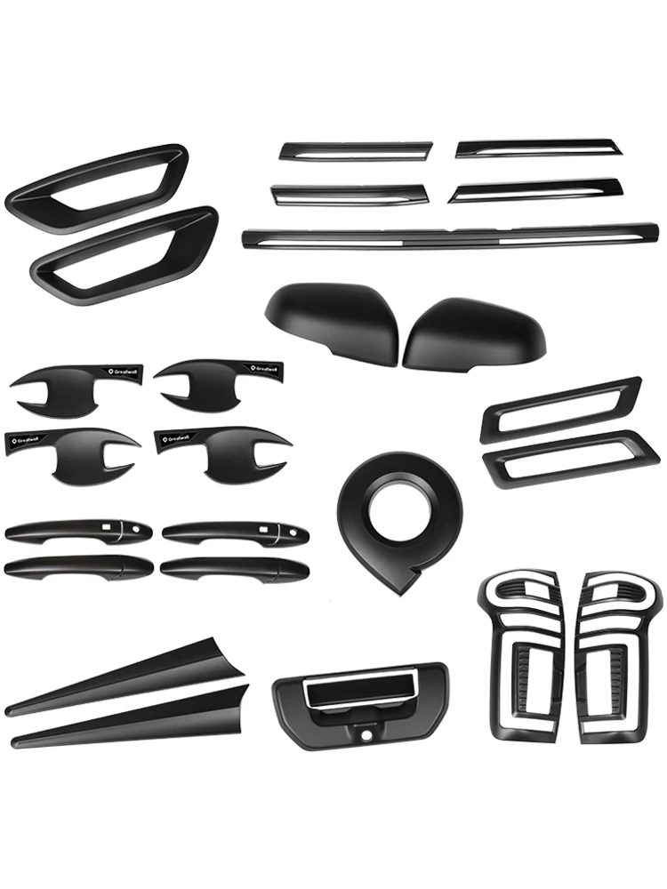 

GWM Canon Pickup Rear Lamp Cover Fog Lamp Frame Front Grill Trim Tailgate Handle Front Logo Kit For Great Wall POER Accessories