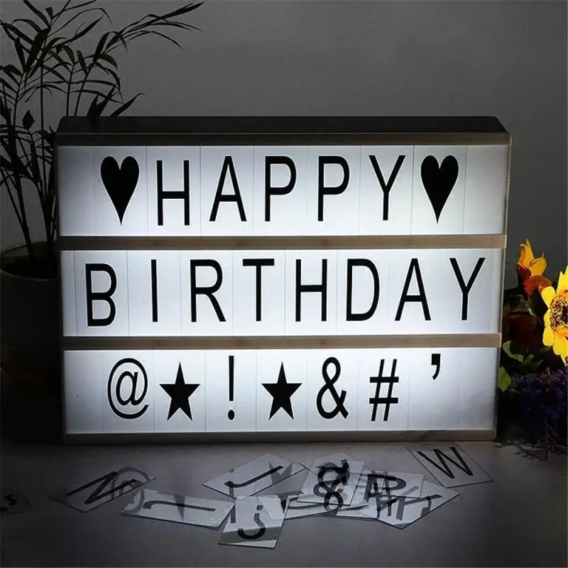 

LED Night Lamp Letter DIY Puzzle Light Box Decoration Confession USB Night Light For Gifts Wedding Wall Decorations