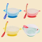 Чаша с температурным датчиком для детей, чаша с присоской, тренировочная чаша, ложка, набор посуды с крышкой чаши