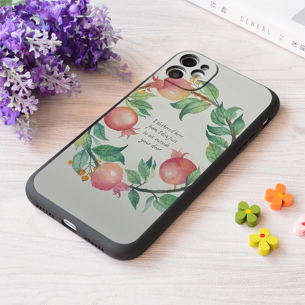 

For iPhone Pomegranate Wreath With Hozier's Lyrics Print Soft Matt Apple Case