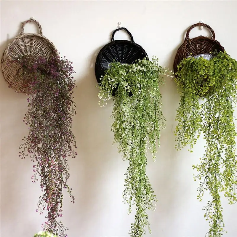 Плетеная корзина для цветов 2 шт. соломенные горшки из ивовых искусственных