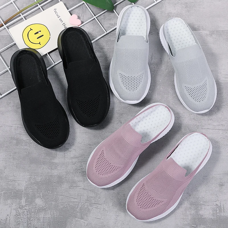 

2021Women Sneakers Shoe Female Vulcanized Women's Casual Flats Women Walking Shoes Ladies Summer Plus Size Slip-On Slippers35-42