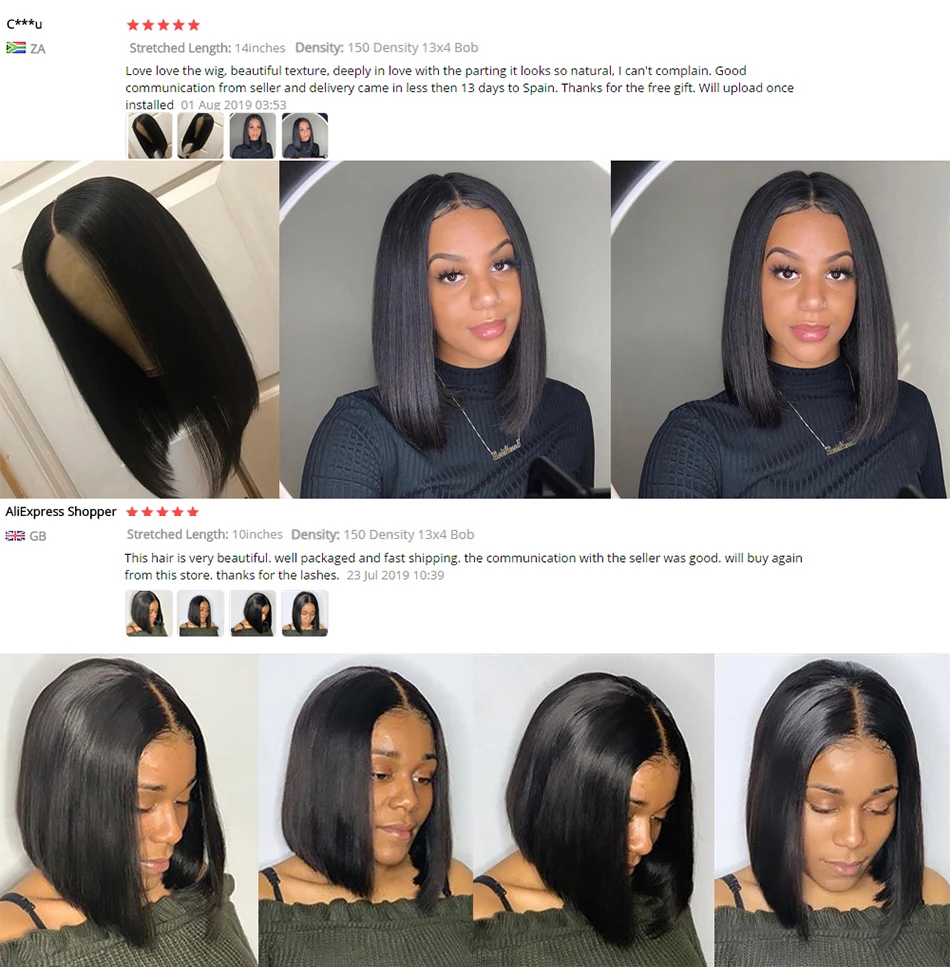 

HD Transparent Bob Wig Lace Front Human Hair Wigs For Women Pre Plucked Brazilian Short Natural Straight Frontal Closure Wig