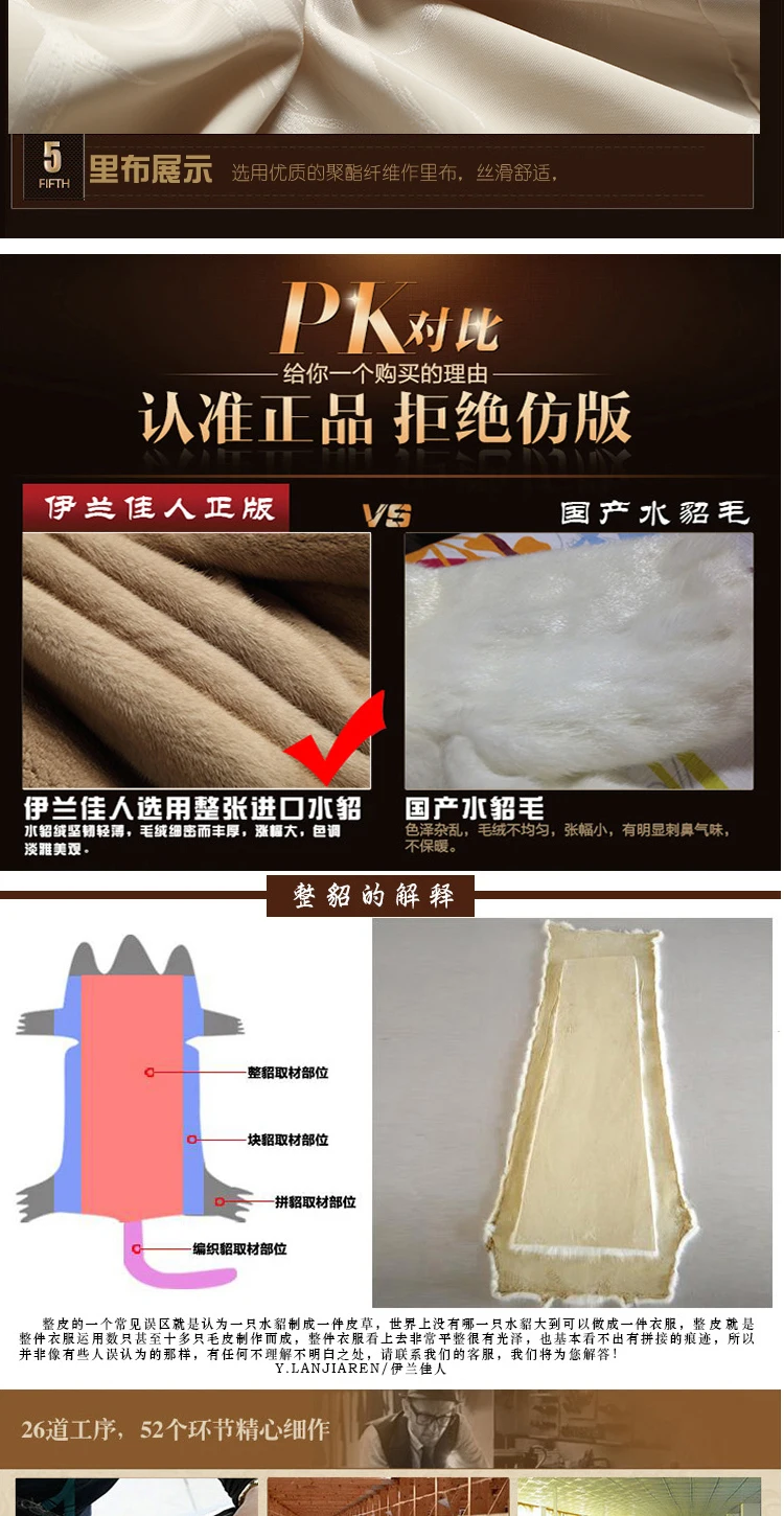 new autumn and winter Haining imported fur women's hooded tidy long section mink coat mink jacket