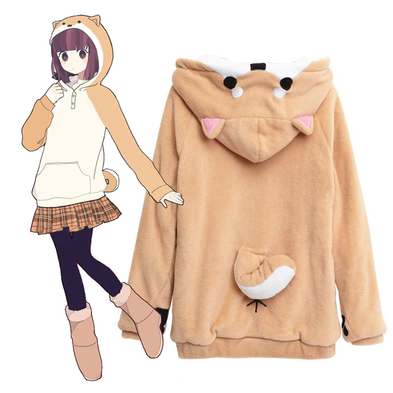 Neko Atsume Cosplay Harajuku Japanese Kawaii Hoodies Women Sweatshirts With Ears Cute Cat Doge Muco Lovely Anime Hooded Costume |