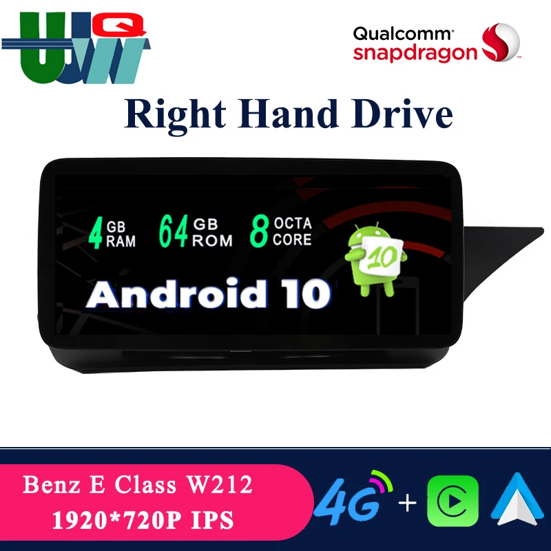 

UJQW 10.25" Car 2din Android Radio Audio For Mercedes Benz E Class W212 E260 E300 2013 2014 2015 RHD Carplay Android Auto BT GPS