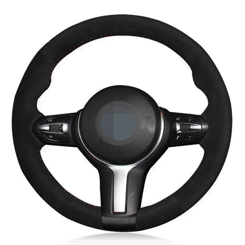 

Чехол рулевого колеса автомобиля DIY Черная мягкая замша для BMW (M Sport) 2 серии F22 F23 F45 F46 X4 F26 X5 F15 X6 F16 2014-2019