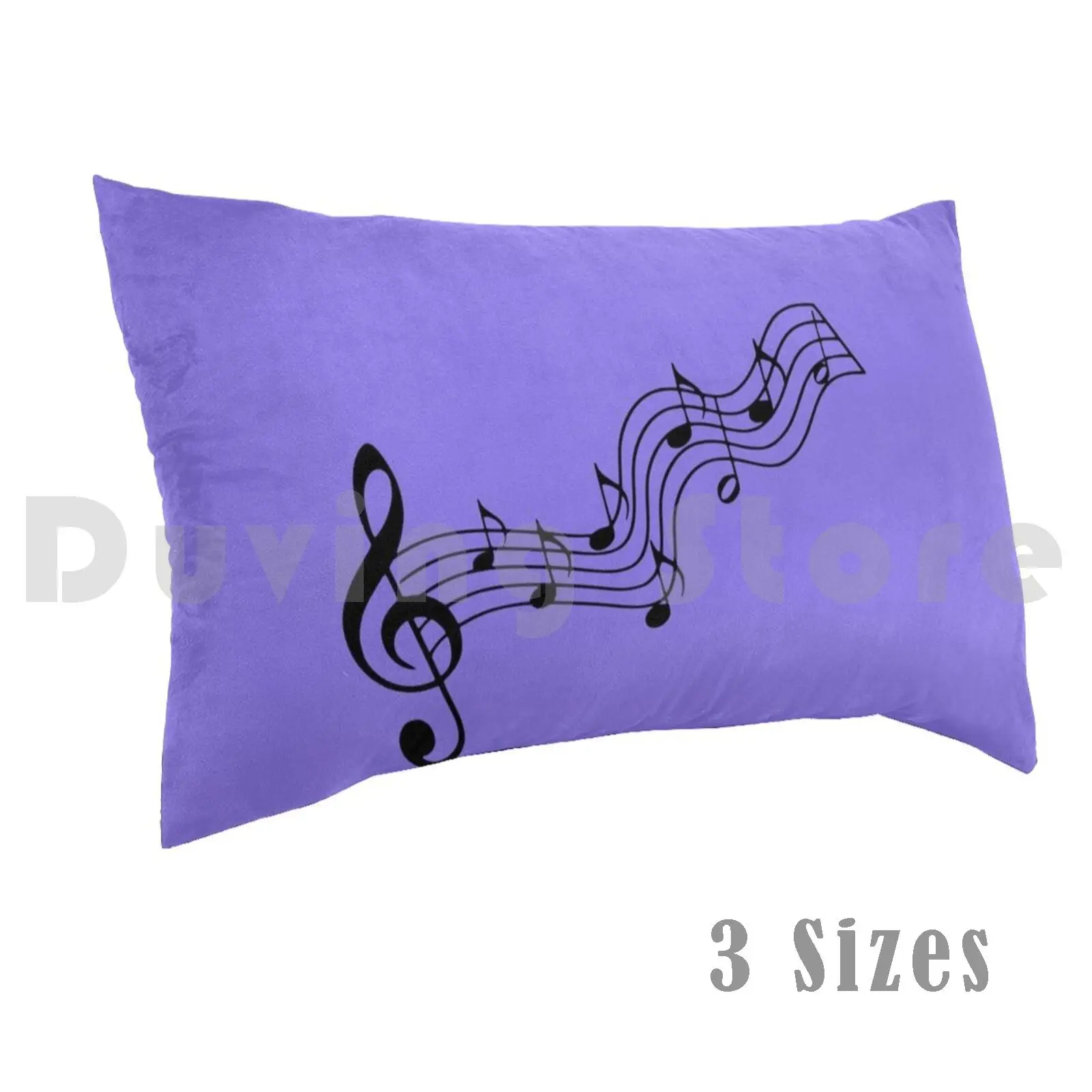 

Music Notes On Purple Background Pillow Case Printed 50x75 For Musicians Music Notes Purple