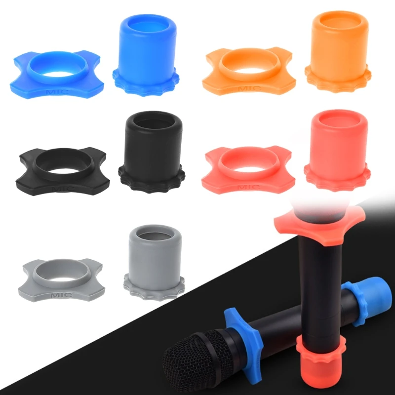 

1 Set Silicone Anti Slip Roller Ring Bottom Sleeve Kit For Handheld Microphone New