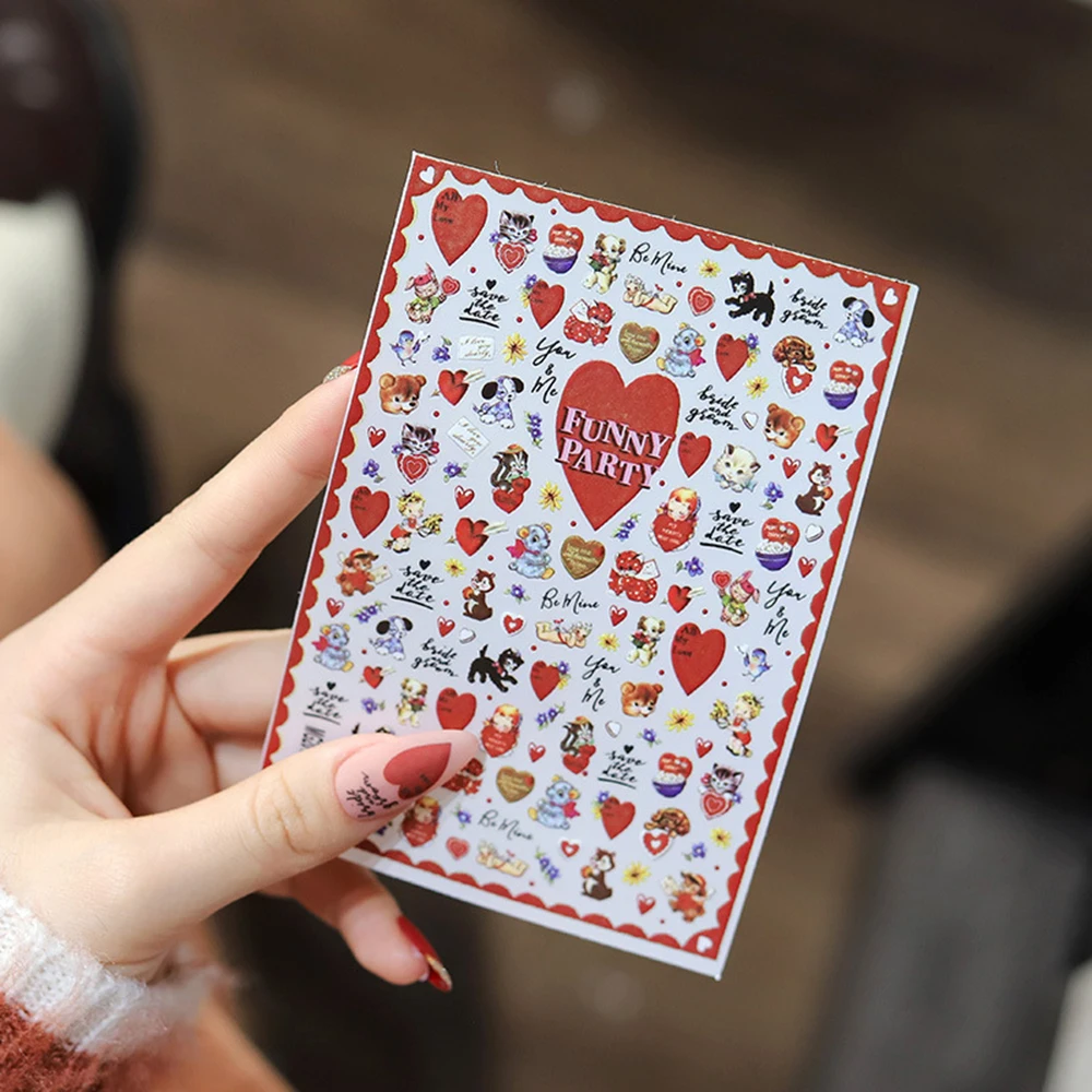 

3D Cute Cartoon Love Sticker Letter Design Exquisite Charm DIY Nail Art Applique Decoration Manicure Accessories