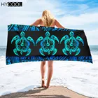 Полинезийские быстросохнущие полотенца для плавания с принтом черепахи и гибискуса для мужчин и женщин, повседневные пляжные полотенца для купания