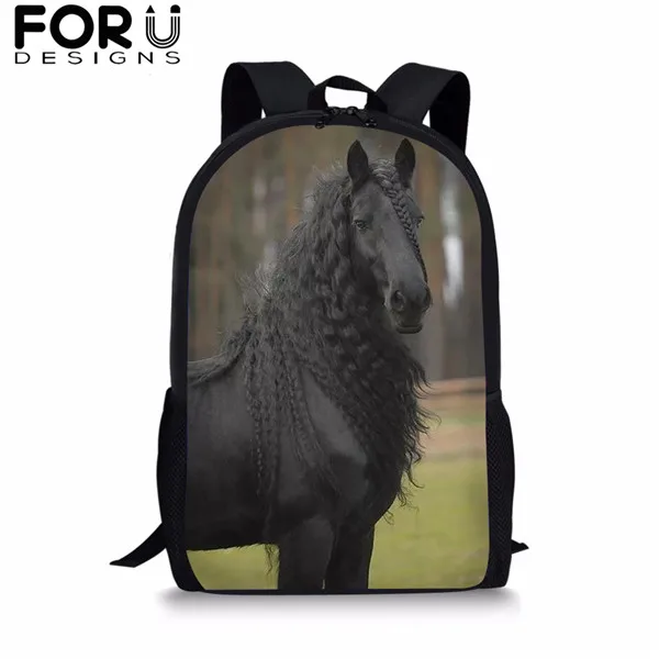 FORUDESIGNS/3 шт./компл. красивый фризская лошадь печати школьная сумка для мальчиков и подростков, рюкзак для девочек, детей, студентов рюкзак для путешествий - Цвет: CDGX1505C
