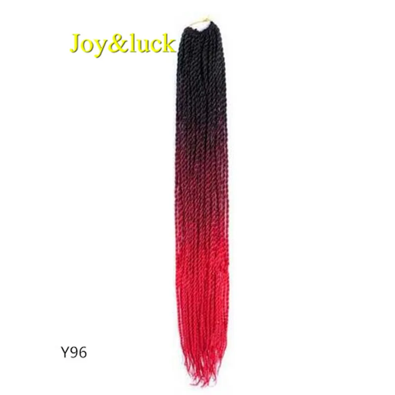 Y96 Joy& luck 24 дюйма Сенегальские закрученные крючком косички 30 прядей синтетические волосы для наращивания плетение волос - Цвет: Y96