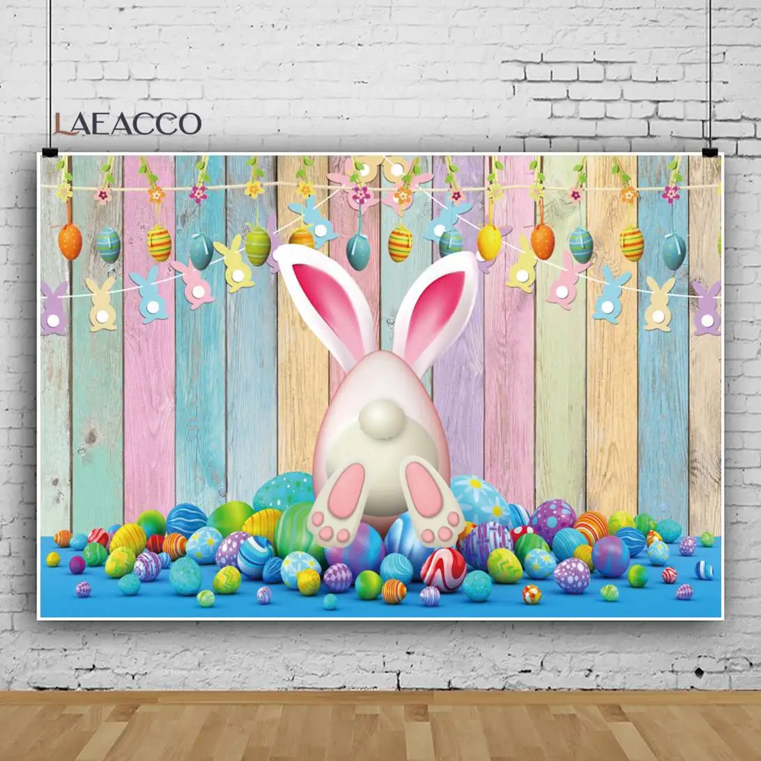 

Spring Easter Eggs Rabbit Backdrop Colored Wood Board Newborn Baby Portrait Photography Background Photophone Photozone Shoot