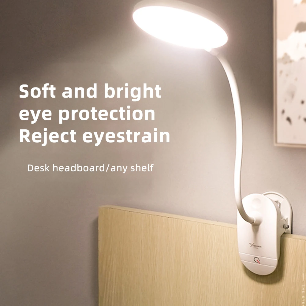 

Rechargeable LED Eye Protection Reading Ring Clip Lamp 3 Modes Study Lamps Desktop USB Table Light For Children Reading Light