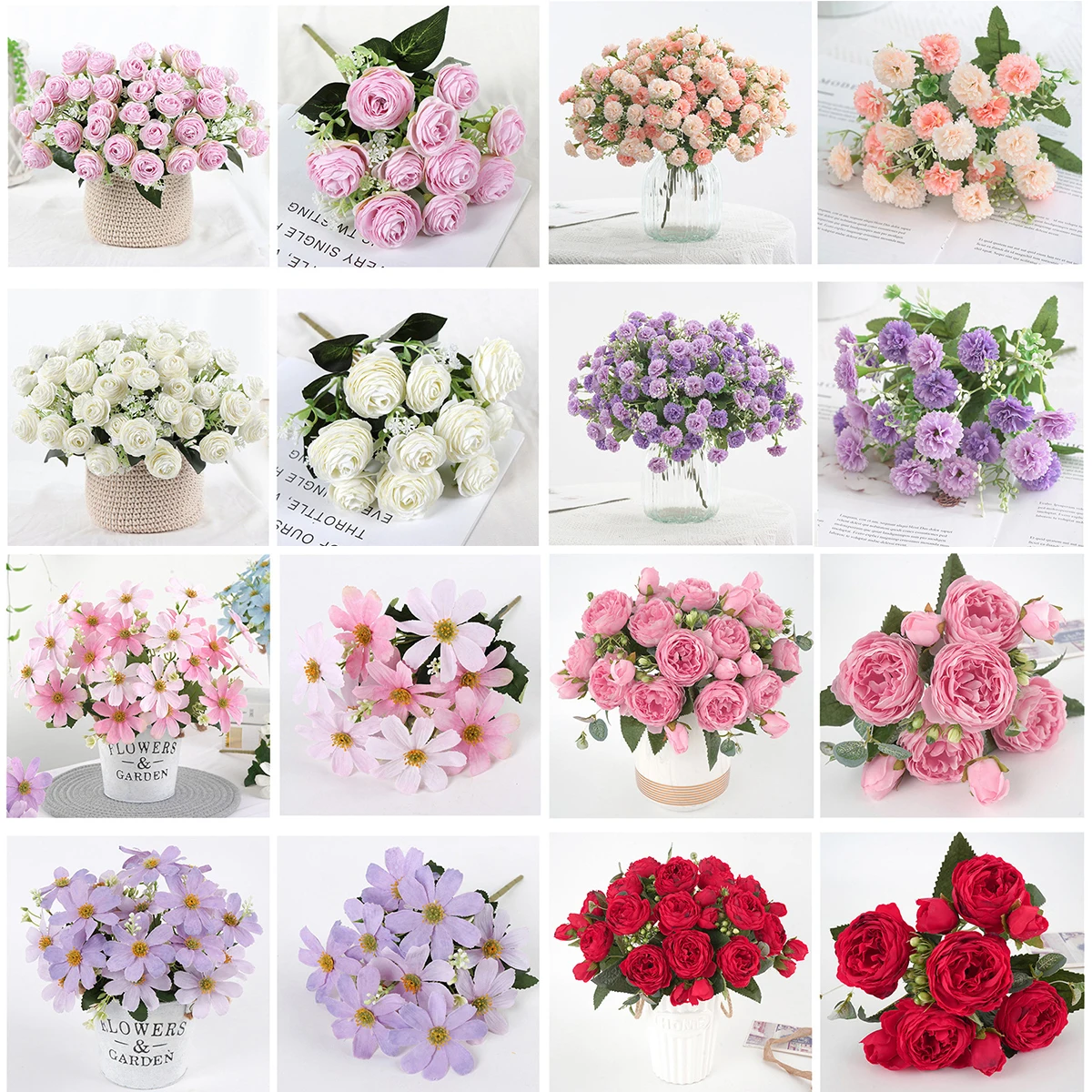

1pcs Artificial flowers for decoration Rose Peony Silk small bouquet flores party spring wedding decoration mariage fake Flower