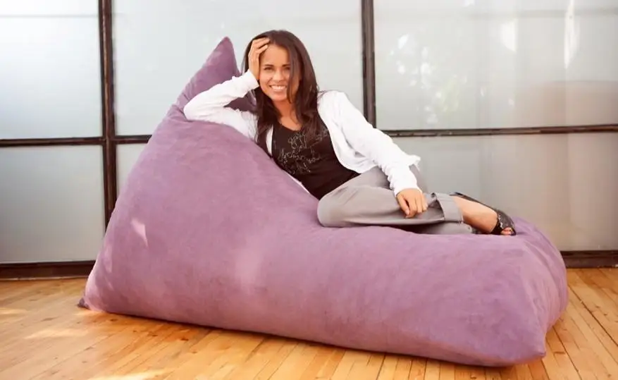 Пирамида зигзаг мешок черный шеврон и твердый поворотный дизайн beanbag стул для